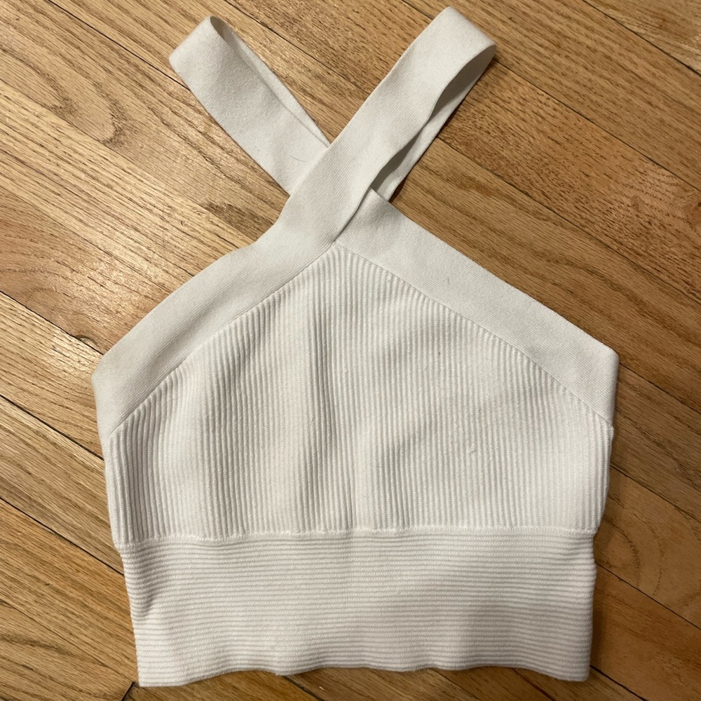 Abercrombie white knit crossover tank